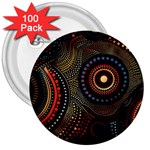 Abstract Geometric Pattern 3  Buttons (100 pack) 