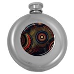 Abstract Geometric Pattern Round Hip Flask (5 oz)