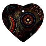 Abstract Geometric Pattern Heart Ornament (Two Sides)