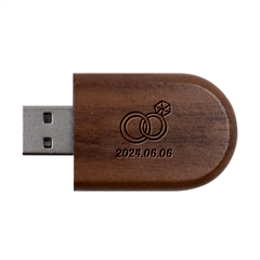 Personalized Wedding Rings Name Wood Oval USB Flash Drive Wood Oval USB Flash Drive from ArtsNow.com USB