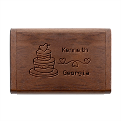 Personalized Wedding Cake Name Wood Oval USB Flash Drive Wood Oval USB Flash Drive from ArtsNow.com Box