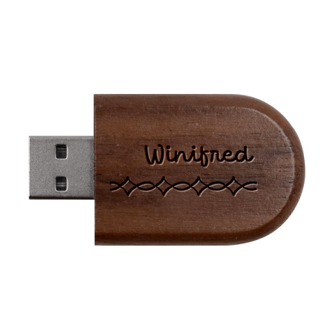Personalized Totem Name Wood Oval USB Flash Drive Wood Oval USB Flash Drive from ArtsNow.com USB