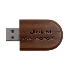 Personalized Totem Name Wood Oval USB Flash Drive Wood Oval USB Flash Drive from ArtsNow.com USB