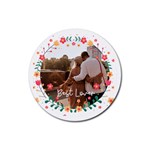 Personalized Little Flower Frame Photo Rubber Coaster (Round) Rubber Coaster (Round)