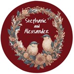 Personalized Two Bird Wedding Gift Name Any Text Wooden Bottle Opener Wooden Bottle Opener (Round)