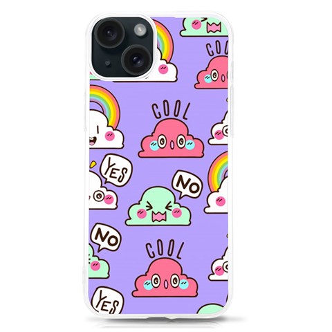 Cloud Seamless Pattern iPhone 15 TPU UV Print Case from ArtsNow.com Front