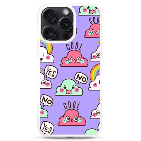 Cloud Seamless Pattern iPhone 15 Pro Max TPU UV Print Case from ArtsNow.com Front