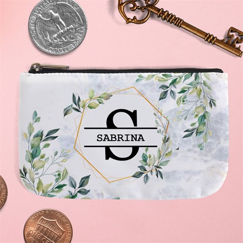 Personalized Initial Name Large Coin Purse Large Coin Purse from ArtsNow.com Front
