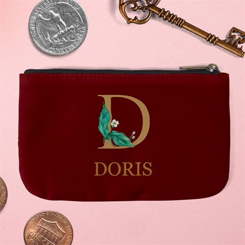 Personalized Initial Name Large Coin Purse Large Coin Purse from ArtsNow.com Back