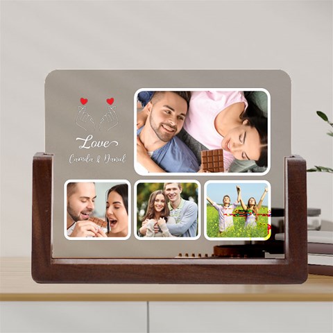 Personalized Love Couple Photo Name Any Text Acrylic UV Print 8  Tabletop Frame Acrylic UV Print 8  Tabletop Frame (U Front