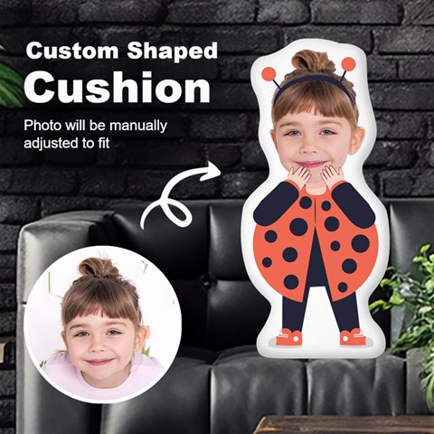 Personalized Photo in Beetle Monster Cartoon Style Custom Shaped Cushion Cut To Shape Cushion Case from ArtsNow.com Front