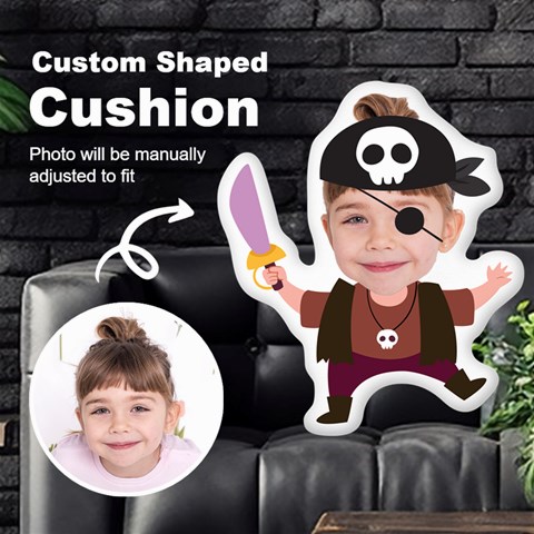 Personalized Photo in Priate2 Cartoon Style Custom Shaped Cushion Cut To Shape Cushion Case from ArtsNow.com Front