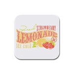 Strawberry Lemonade Rubber Square Coaster (4 pack)