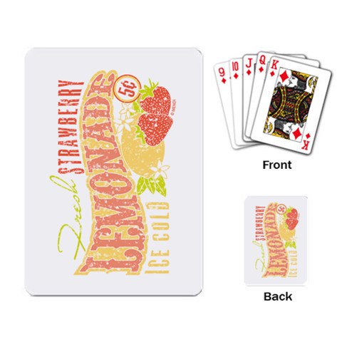 Strawberry Lemonade Playing Cards Single Design from ArtsNow.com Back