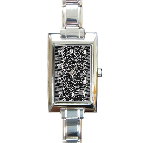 Joy Division Unknown Pleasures Pattern Rectangle Italian Charm Watch from ArtsNow.com Front