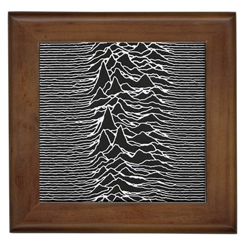 Joy Division Unknown Pleasures Pattern Framed Tile from ArtsNow.com Front