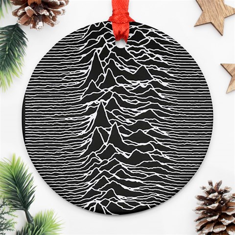 Joy Division Unknown Pleasures Pattern Ornament (Round) from ArtsNow.com Front