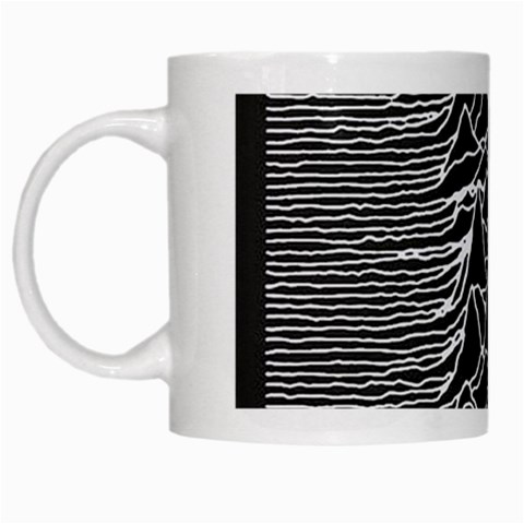 Joy Division Unknown Pleasures Pattern White Mug from ArtsNow.com Left