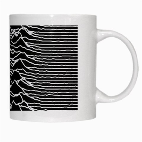Joy Division Unknown Pleasures Pattern White Mug from ArtsNow.com Right