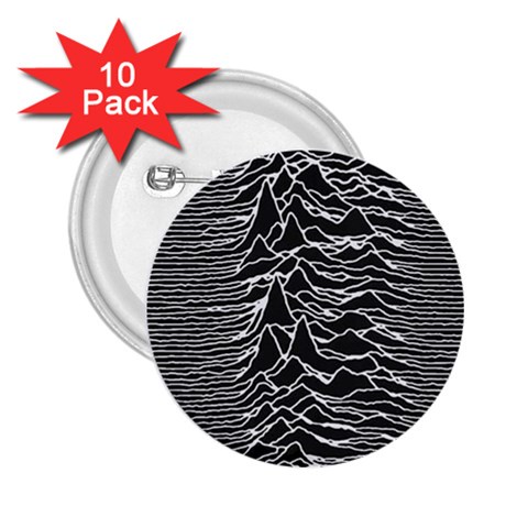 Joy Division Unknown Pleasures Pattern 2.25  Buttons (10 pack)  from ArtsNow.com Front