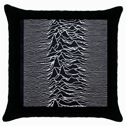 Joy Division Unknown Pleasures Pattern Throw Pillow Case (Black) from ArtsNow.com Front