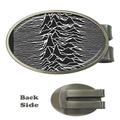Joy Division Unknown Pleasures Pattern Money Clips (Oval)  from ArtsNow.com Front