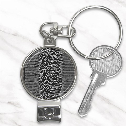 Joy Division Unknown Pleasures Pattern Nail Clippers Key Chain from ArtsNow.com Front