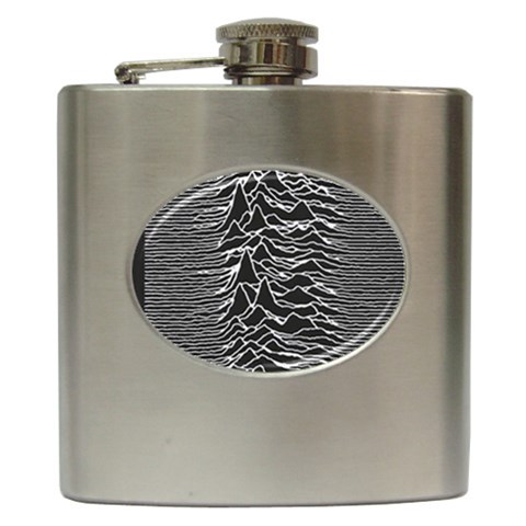 Joy Division Unknown Pleasures Pattern Hip Flask (6 oz) from ArtsNow.com Front