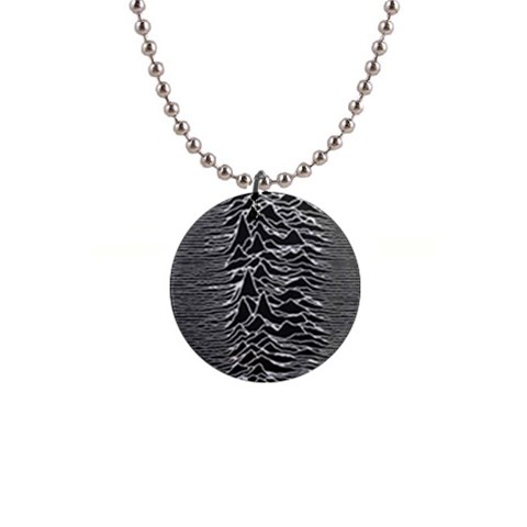 Joy Division Unknown Pleasures Pattern 1  Button Necklace from ArtsNow.com Front
