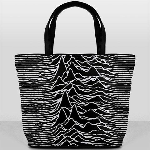 Joy Division Unknown Pleasures Pattern Bucket Bag from ArtsNow.com Front
