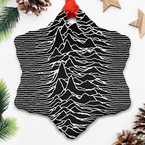 Joy Division Unknown Pleasures Pattern Ornament (Snowflake) from ArtsNow.com Front
