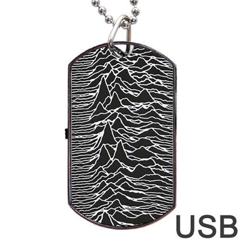 Joy Division Unknown Pleasures Pattern Dog Tag USB Flash (One Side) from ArtsNow.com Front