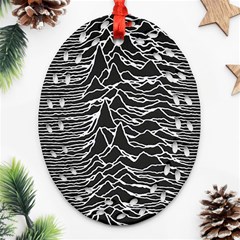 Joy Division Unknown Pleasures Pattern Oval Filigree Ornament (Two Sides) from ArtsNow.com Back