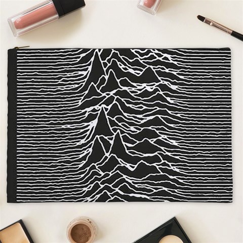 Joy Division Unknown Pleasures Pattern Cosmetic Bag (XXL) from ArtsNow.com Front