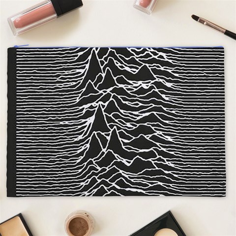 Joy Division Unknown Pleasures Pattern Cosmetic Bag (XXL) from ArtsNow.com Front