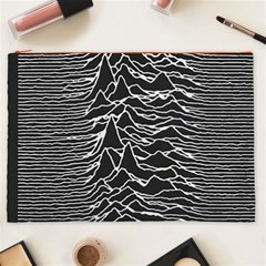 Joy Division Unknown Pleasures Pattern Cosmetic Bag (XXL) from ArtsNow.com Front