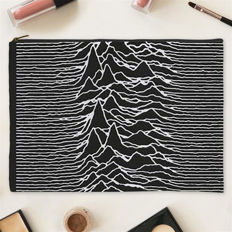 Joy Division Unknown Pleasures Pattern Cosmetic Bag (XXXL) from ArtsNow.com Front