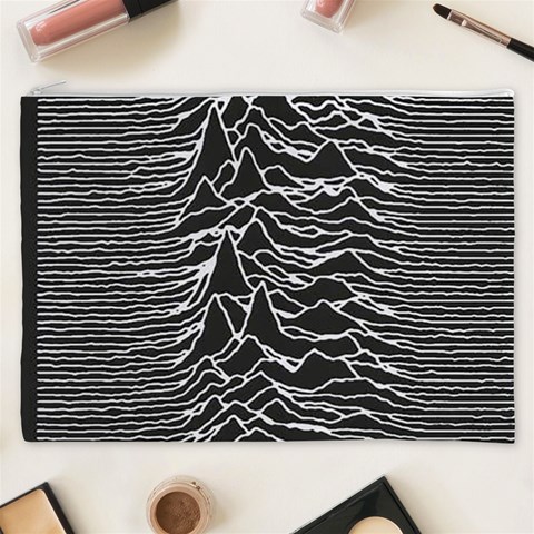 Joy Division Unknown Pleasures Pattern Cosmetic Bag (XXXL) from ArtsNow.com Front