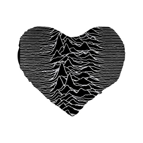 Joy Division Unknown Pleasures Pattern Standard 16  Premium Heart Shape Cushions from ArtsNow.com Front