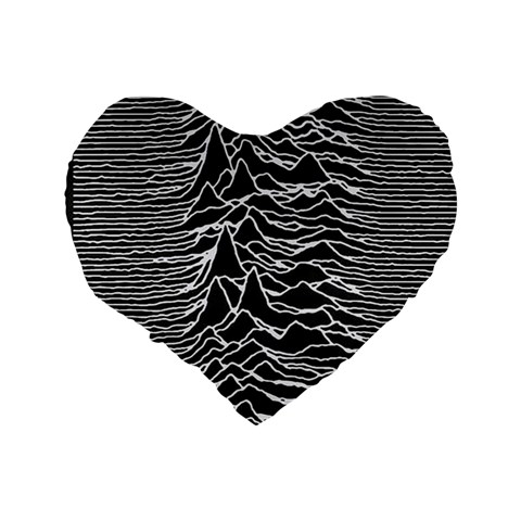 Joy Division Unknown Pleasures Pattern Standard 16  Premium Heart Shape Cushions from ArtsNow.com Back