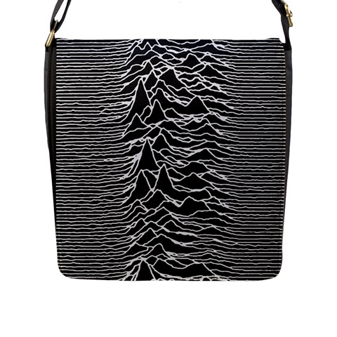 Joy Division Unknown Pleasures Pattern Flap Closure Messenger Bag (L) from ArtsNow.com Front