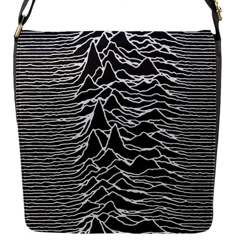 Joy Division Unknown Pleasures Pattern Flap Closure Messenger Bag (S) from ArtsNow.com Front