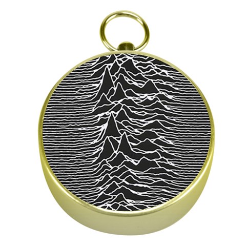 Joy Division Unknown Pleasures Pattern Gold Compasses from ArtsNow.com Front