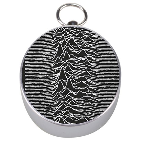 Joy Division Unknown Pleasures Pattern Silver Compasses from ArtsNow.com Front
