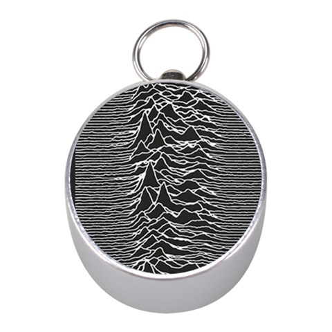 Joy Division Unknown Pleasures Pattern Mini Silver Compasses from ArtsNow.com Front