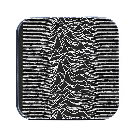 Joy Division Unknown Pleasures Pattern Square Metal Box (Black) from ArtsNow.com Front