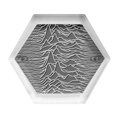 Joy Division Unknown Pleasures Pattern Hexagon Wood Jewelry Box from ArtsNow.com Front