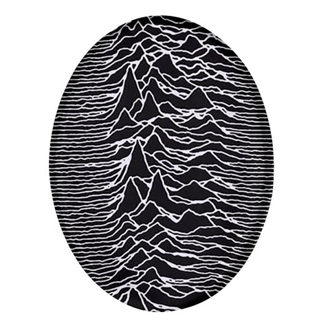 Joy Division Unknown Pleasures Pattern Oval Glass Fridge Magnet (4 pack) from ArtsNow.com Front