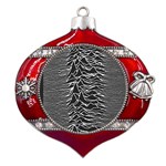 Joy Division Unknown Pleasures Pattern Metal Snowflake And Bell Red Ornament