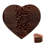 Joy Division Unknown Pleasures Pattern Heart Wood Jewelry Box